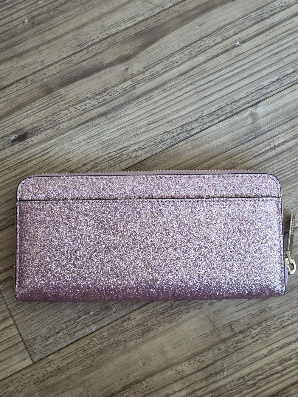 kate spade glittery blush pink zip-around wallet - Picture 2 of 9